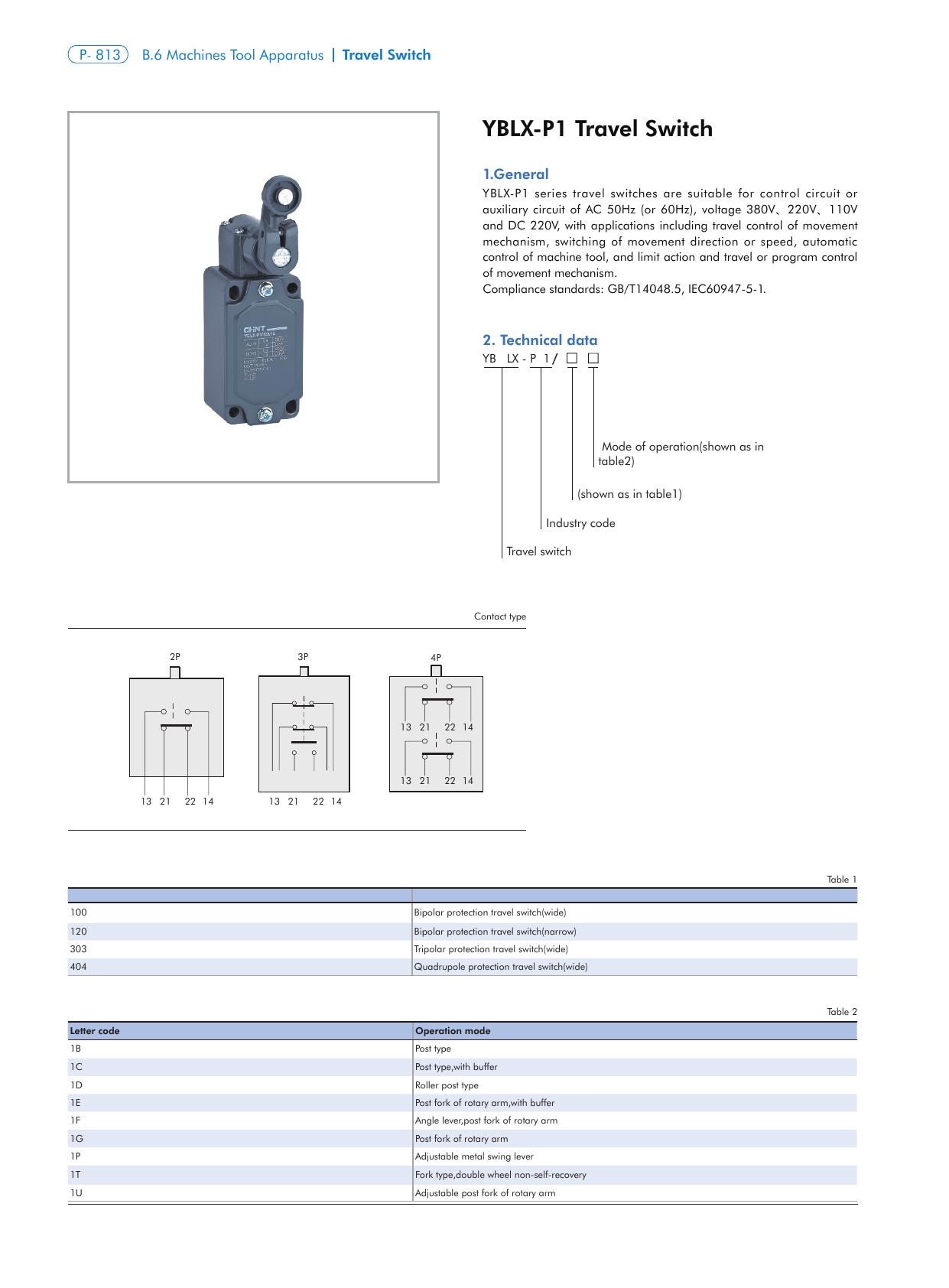 YBLX-P1 Catalog Page 1