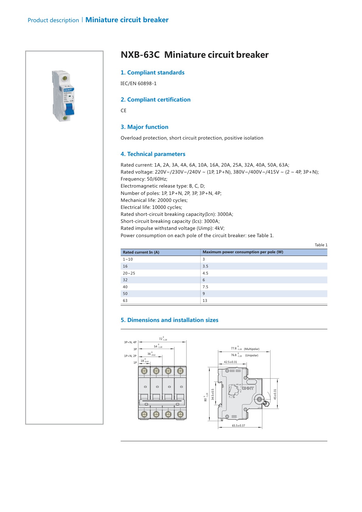 NXB-63C catalog page 1