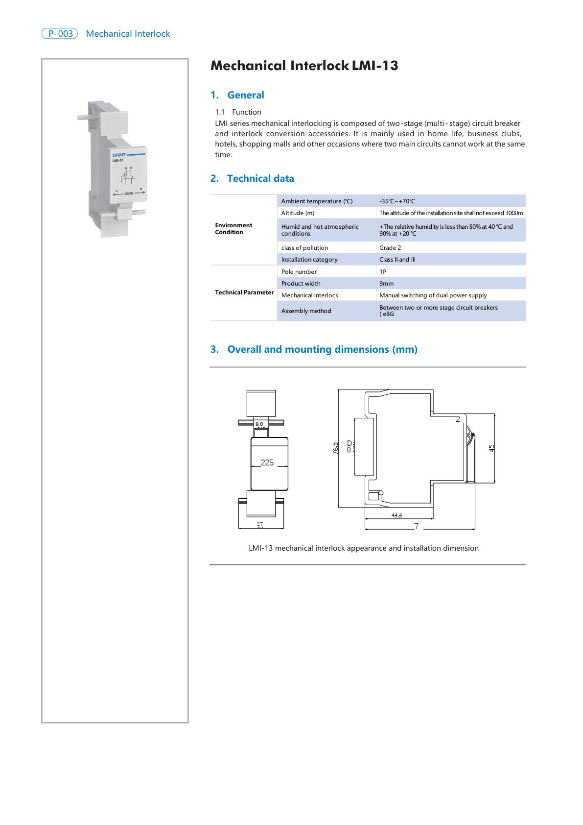 LMI-13 catalog page 1