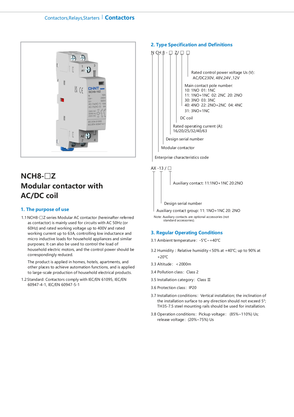 NCH8-Z Catalog Page 1