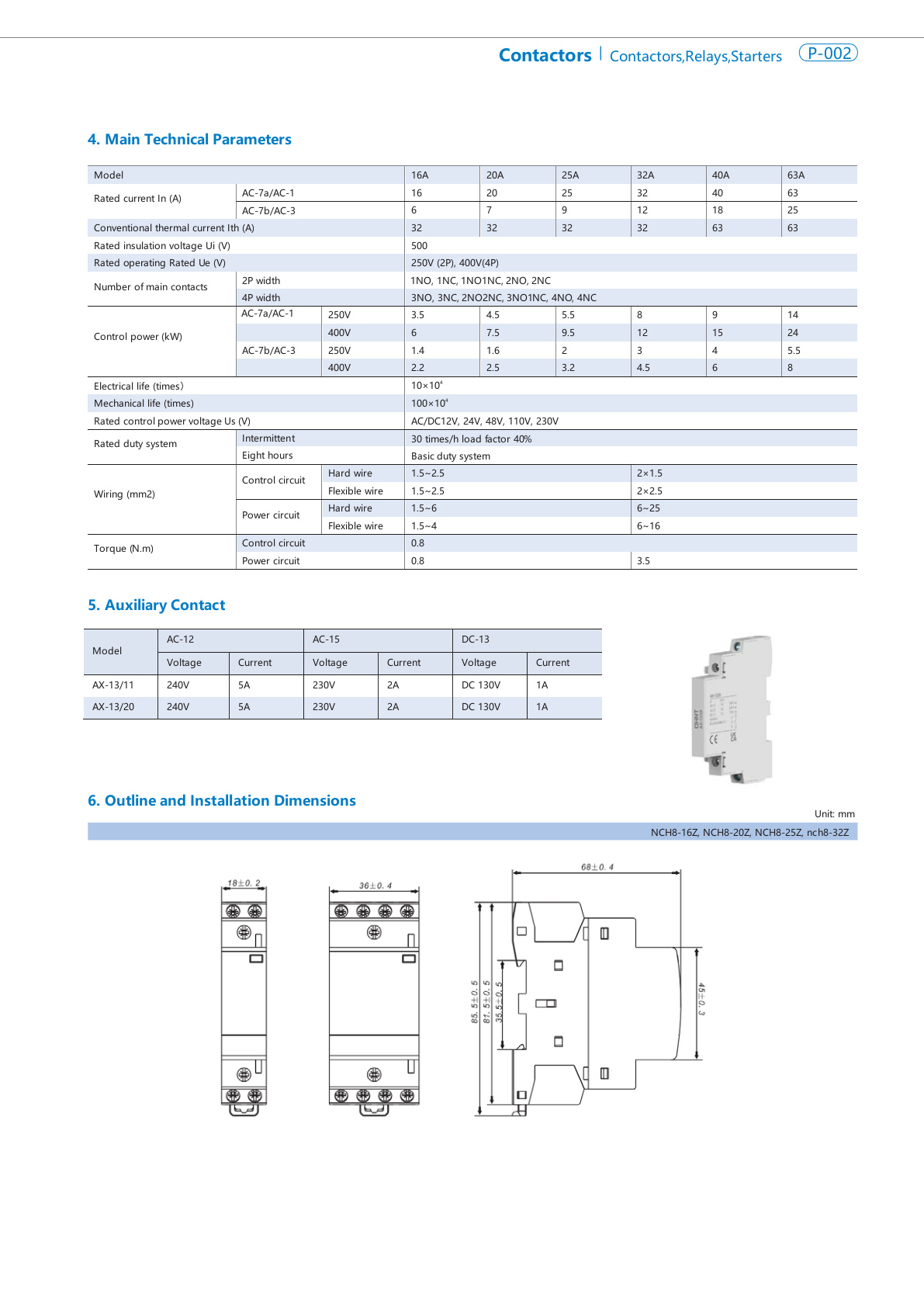 NCH8-Z Catalog Page 2